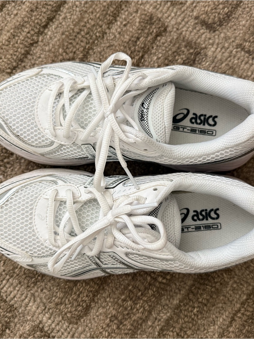 Asics White gel Running Shoes. Worn once. Size women 7. A bit tight on me.